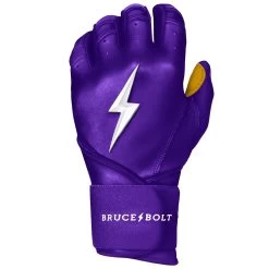 Bruce Bolt PREMIUM PRO Long Cuff Batting Gloves: Purple -Passion Baseball premium pro long cuff batting gloves purple brucebolt 452803