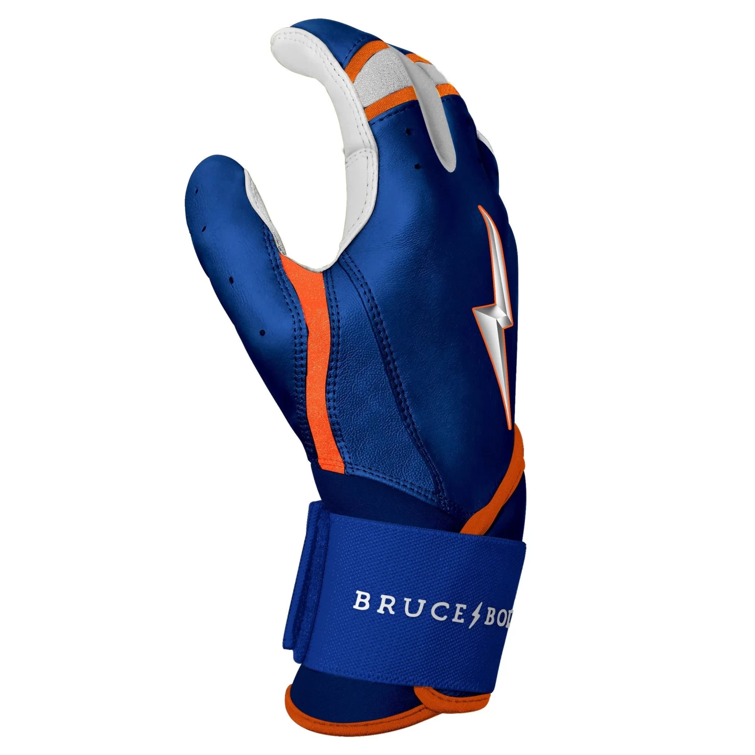 Bruce Bolt PREMIUM PRO NIMMO Long Cuff Batting Gloves: Mets Blue 9 Bruce Bolt PREMIUM PRO NIMMO Long Cuff Batting Gloves: Mets Blue - Image 7