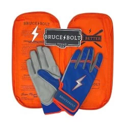 Bruce Bolt PREMIUM PRO NIMMO Short Cuff Batting Gloves: Blue -Passion Baseball premium pro nimmo series short cuff batting gloves blue gloves brucebolt 966194