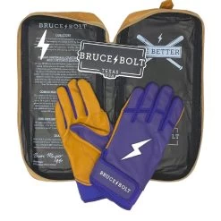 Bruce Bolt PREMIUM PRO Short Cuff Batting Gloves: Purple -Passion Baseball premium pro short cuff batting gloves purple brucebolt 271484