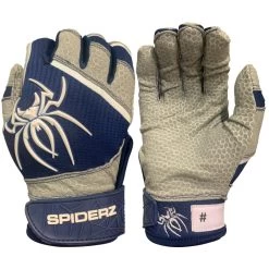 2022 Spiderz PRO Model Batting Gloves: Navy Blue/White