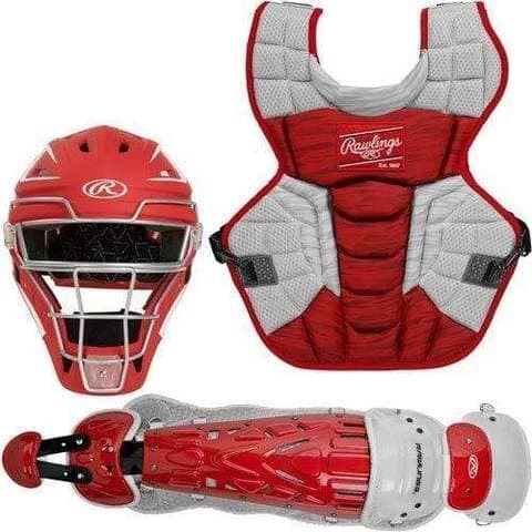 Rawlings Intermediate Scarlet/White VELO 2.0 Catcher's Gear Box Set: CSV2I-S/W 3 Rawlings Intermediate Scarlet/White VELO 2.0 Catcher's Gear Box Set: CSV2I-S/W