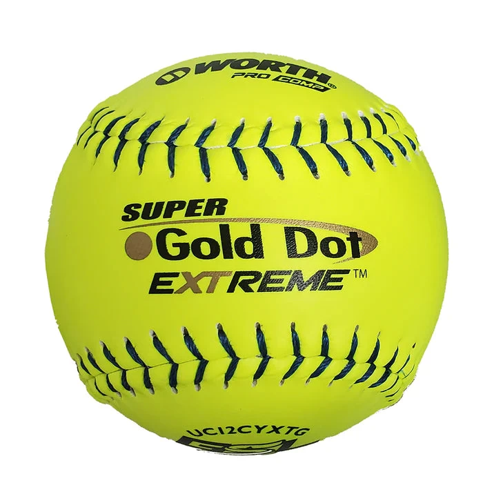 Worth 12" Super Gold Dot Extreme GSL Classic M Softballs (Dozen): UC12CYXTG 3 Worth 12" Super Gold Dot Extreme GSL Classic M Softballs (Dozen): UC12CYXTG